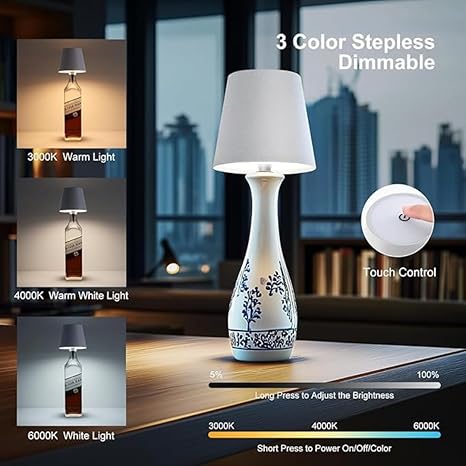 Wireless LED Bottle Lamp | 3 Colour Modes