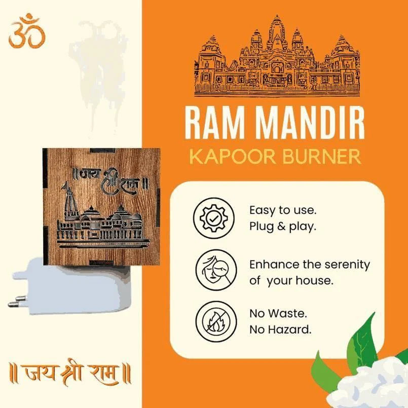 3 in 1 Ayodhya Ram Mandir Electric Kapoor Burner & Night Lamp