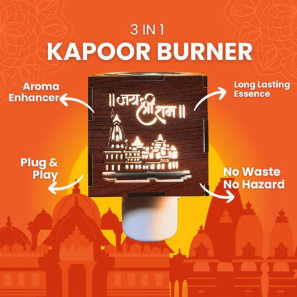 3 in 1 Ayodhya Ram Mandir Electric Kapoor Burner & Night Lamp